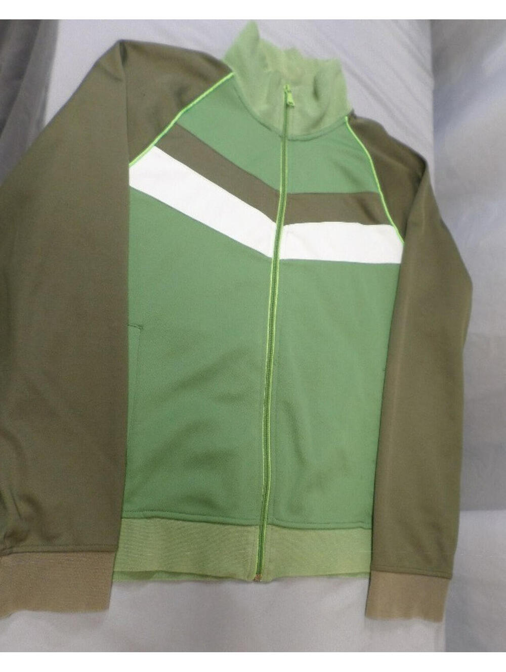 DISCONTINUED EXPRESS FULL ZIP  80s TRACK JACKET GREEN LARGE
